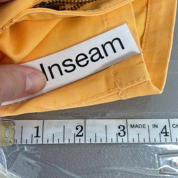 a.n.a Jean Shorts NWT Mid Rise Shortie Denim Florida Mango Yellow Size 12 - Picture 11 of 11